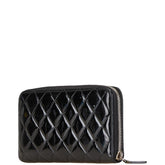 シャネル ブリリアント マトラッセ ココマーク ラウンドファスナー 長財布 ブラック エナメル レディース CHANEL 【中古】